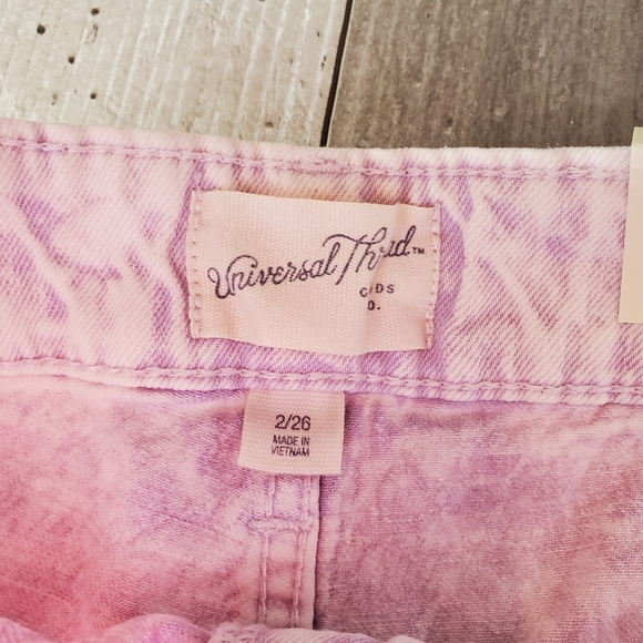 NWT Universal Thread Purple Acid Wash Vintage Stretch Denim Shorts Size 2/26 - Picture 5 of 16